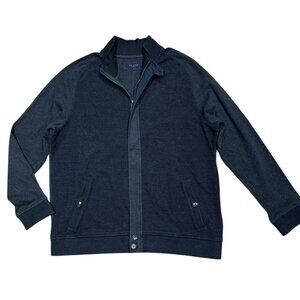 Ted Baker Sz 7 US XL Men's Full Zip Cardigan Sweater Grey Herringbone Classic